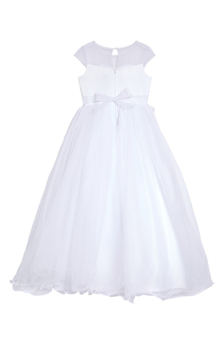 Us Angels Beaded Cap Sleeve First Communion Dress, Alternate, color, 