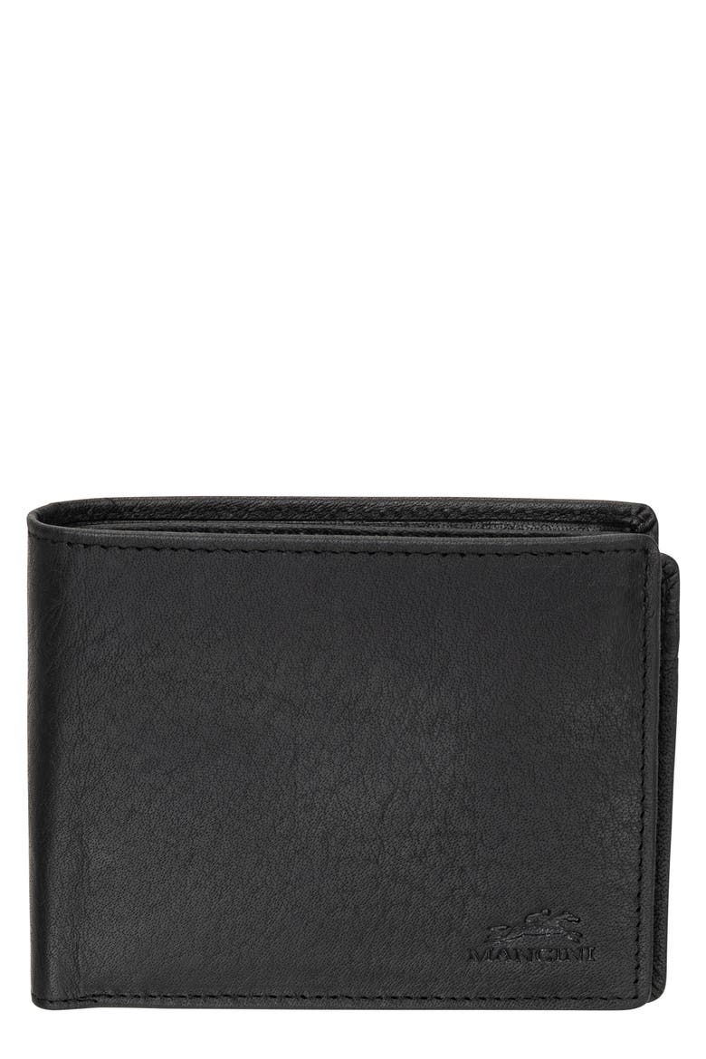 Buffalo RFID Center Wing Wallet with Coin Pocket, Main, color, BLACK