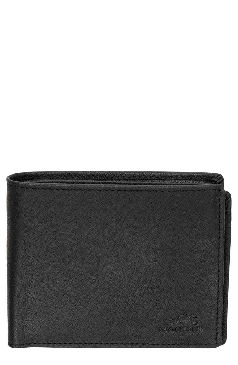 Mancini Buffalo RFID Center Wing Wallet with Coin Pocket, Main, color, Black