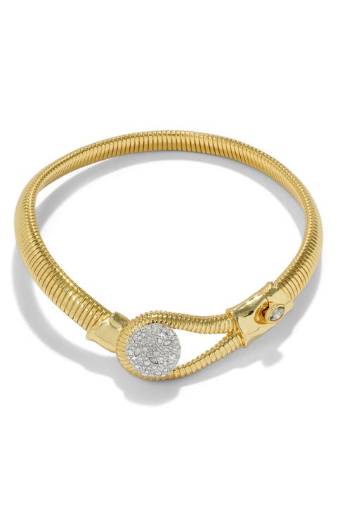 Solanales Crystal Pavé Pebble Collar Necklace