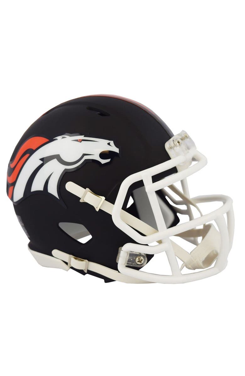 RIDDELL Denver Broncos Black Matte Alternate Speed Mini Football Helmet, Main, color,