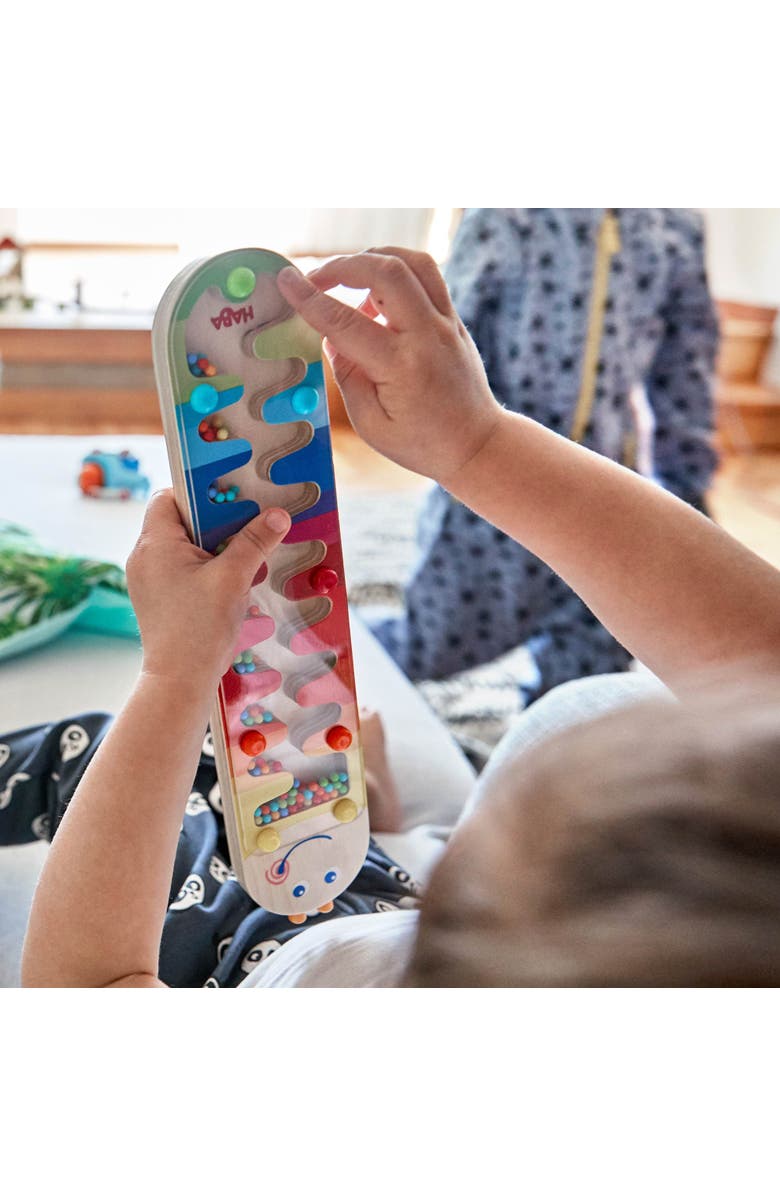 HABA Wooden Rainmaker Stick Toddler Sensory Toys & Musical Instruments for Kids Ages 2+, Preschool Toys for Hands-On Musical Play and Learning, Alternate, color, Multi