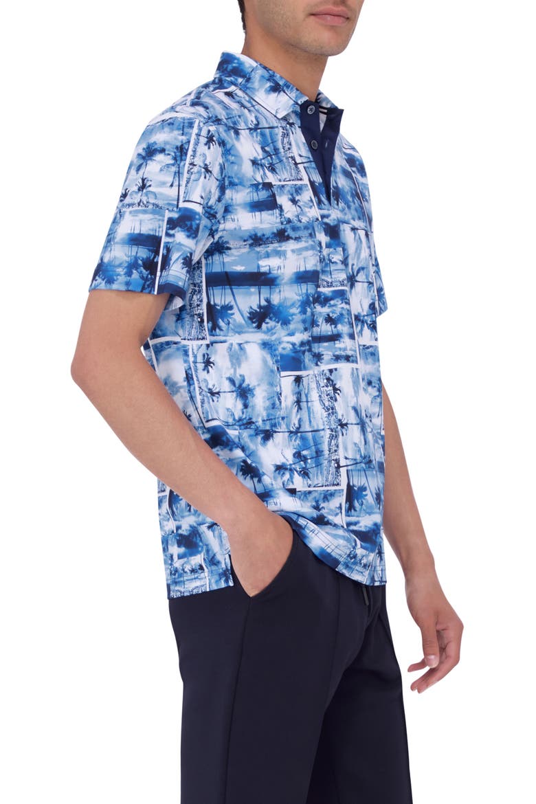 Hendrix Digital Tropical Print Pima Cotton Polo, Alternate, color, CLASSIC BLUE