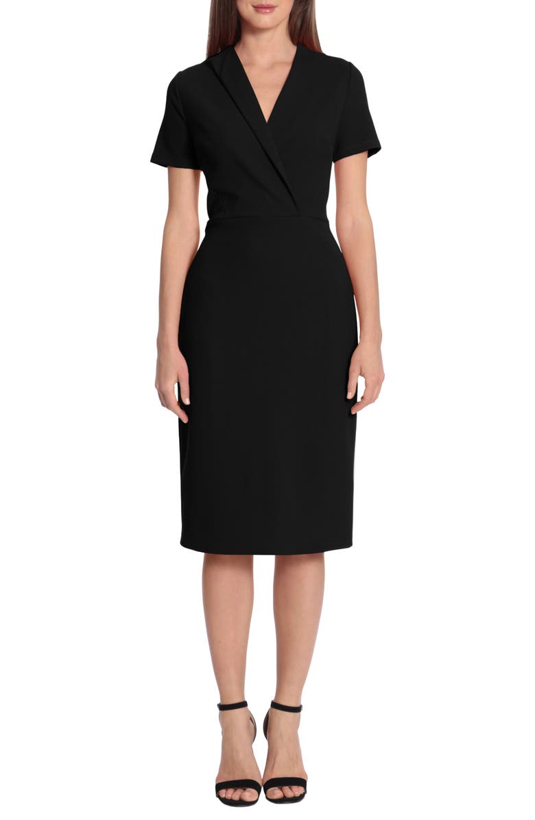 Maggy London Surplice Short Sleeve Sheath Dress, Main, color, 