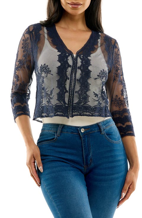 Embroidered Tulle Bolero