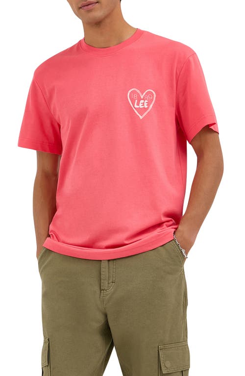 Lee Heart Logo Embroidered Graphic T-shirt In Lychee