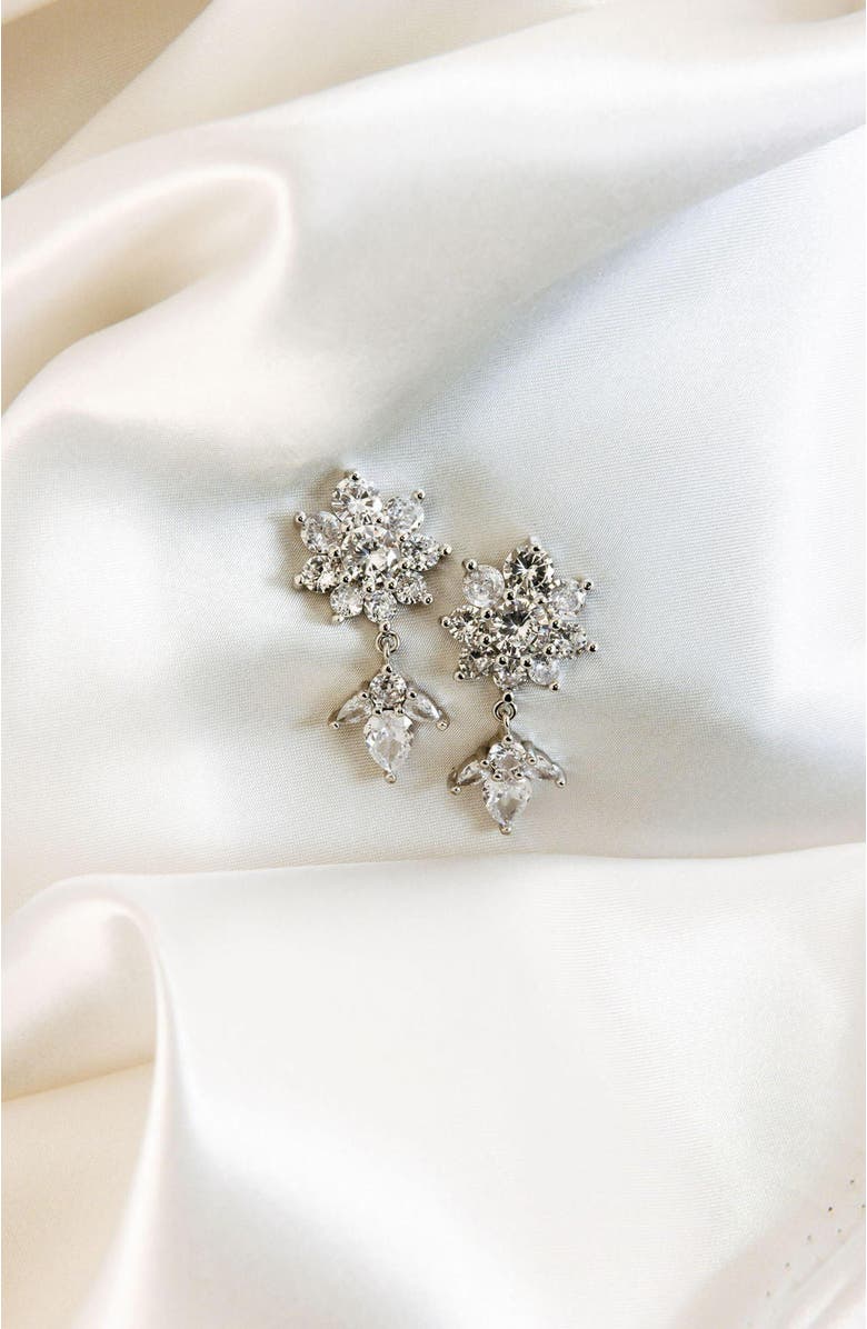 Untamed Petals Whisper Crystal Drop Earrings, Alternate, color,