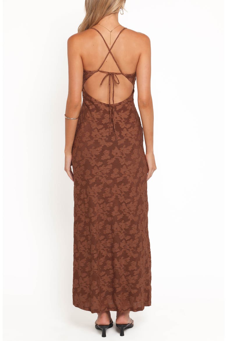 Araminta Floral Sleeveless Maxi Dress, Alternate, color, BROWN