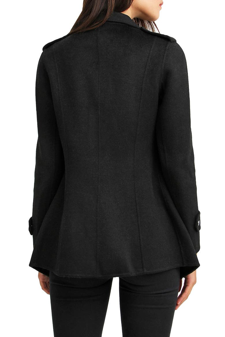 Bad Girl Wool Blend Moto Coat, Alternate, color, BLACK