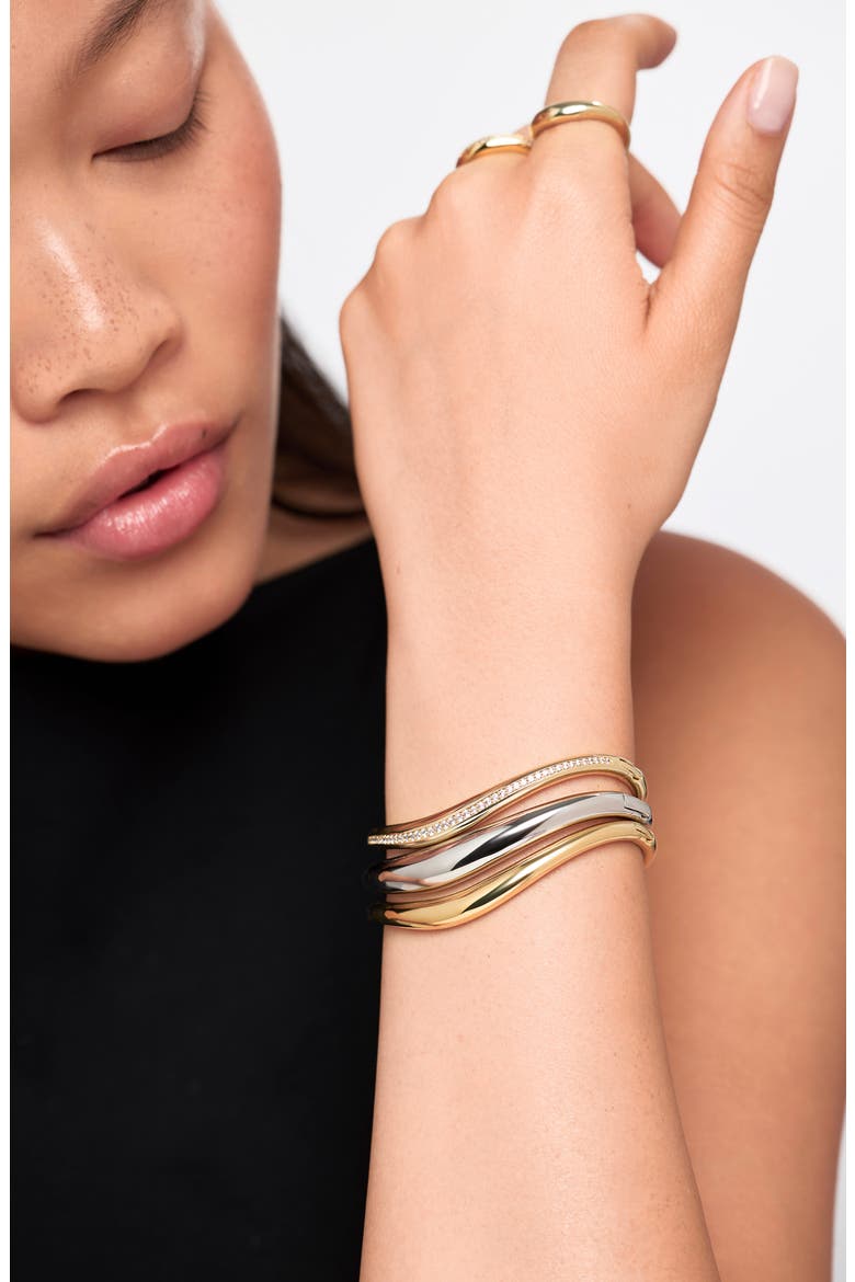Talia Bangle Bracelet, Alternate, color, SILVER