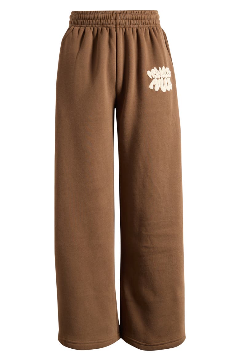 Logo Wide Leg Sweatpants, Alternate, color, CHOCOLATE