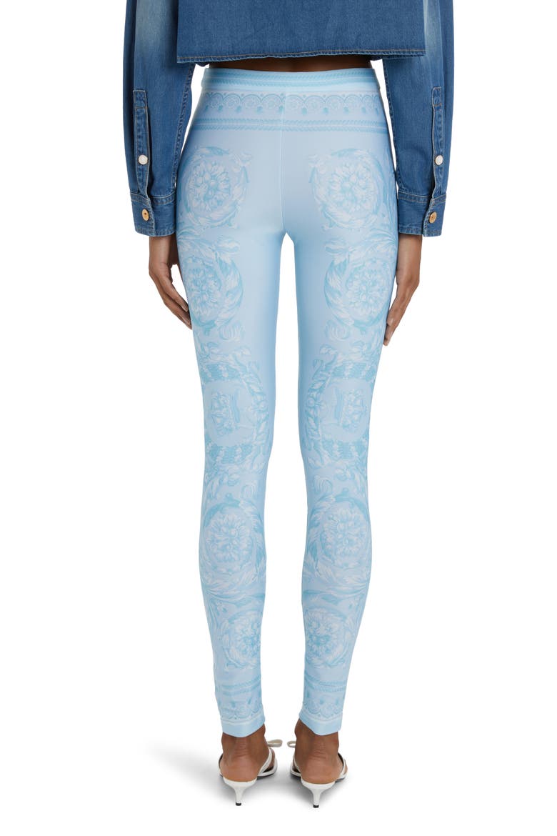 Baroque Print Leggings, Alternate, color, PALE BLUE