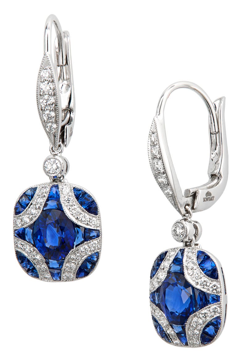 Argyle Blue Sapphire & Diamond Drop Earrings, Main, color, BLUE SAPPHIRE