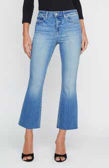 Kendra Raw Hem Crop Flare Jeans
