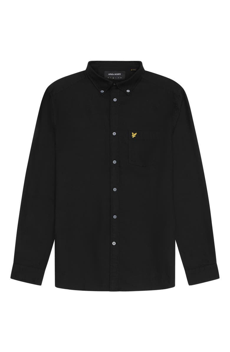 Lyle & Scott Plain Oxford Shirt, Alternate, color, Jet Black