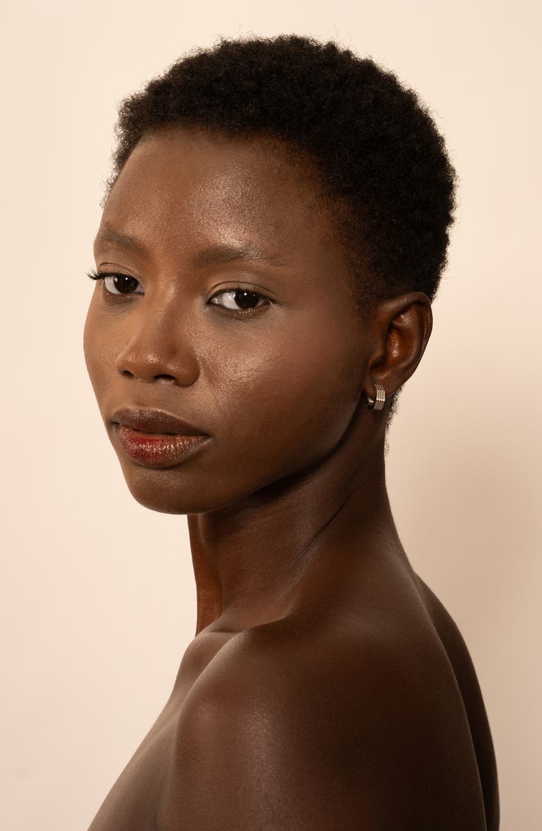 IVI Los Angeles Octagon Huggie Hoop Earrings, Alternate, color, Silver