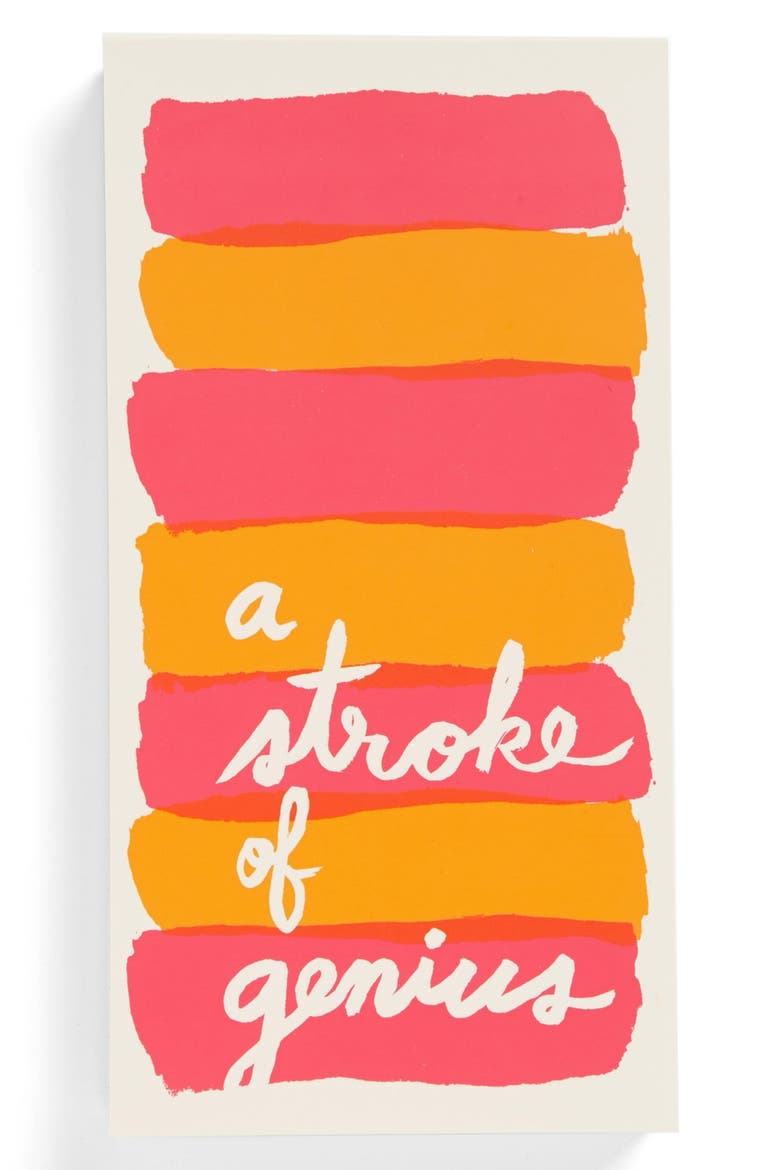 'a stroke of genius' large notepad, Main, color, PINK