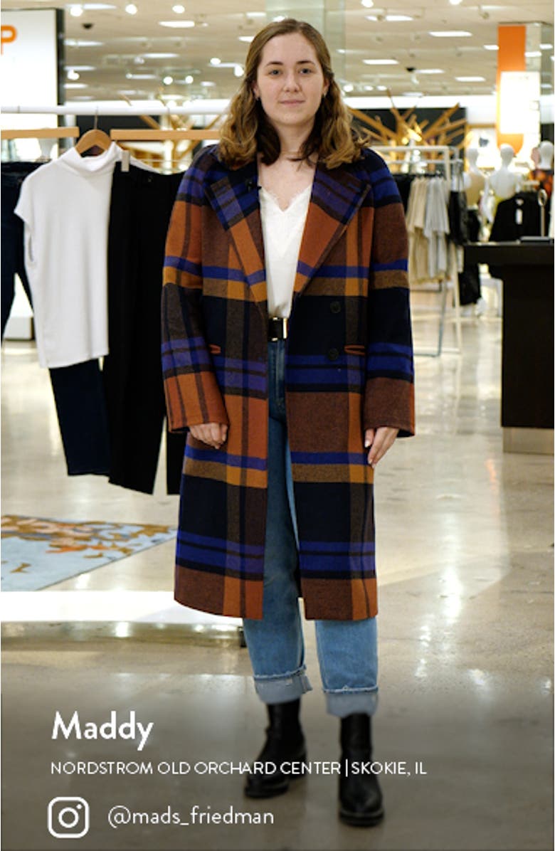 Walker Relaxed Fit Plaid Coat, sales video thumbnail