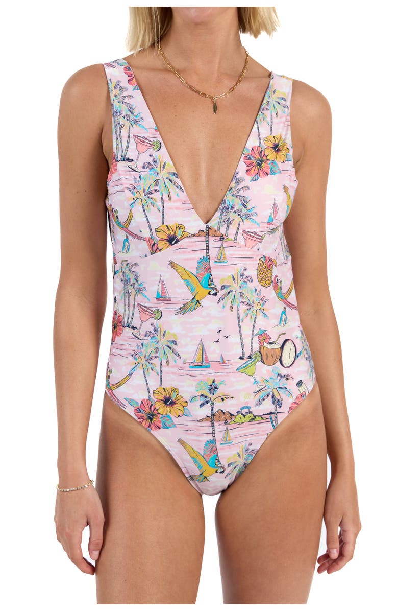 Kenny Flowers The Margaritaville Wastin' Away Again Sculpt One Piece, Main, color, Pink