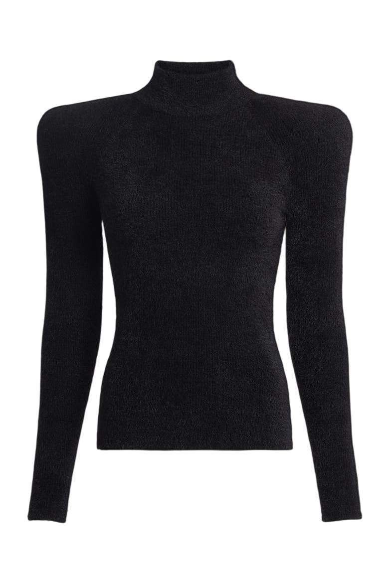 Fluffy ribbed knit jumper, Main, color, black