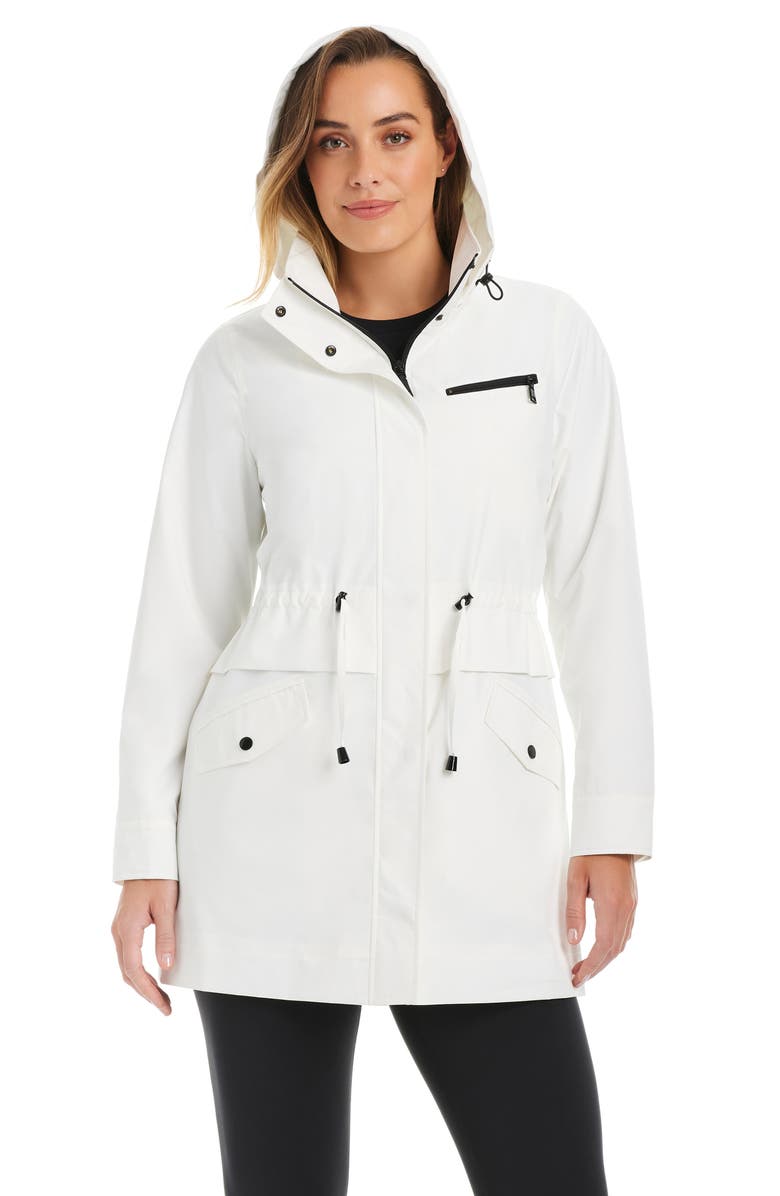 Vince Camuto Water Resistant Hooded Jacket, Alternate, color, Spring White