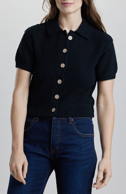 Kenzley Short Sleeve Button-Up Sweater