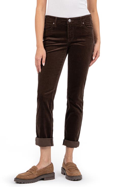 Catherine Stretch Cotton Corduroy Boyfriend Pants