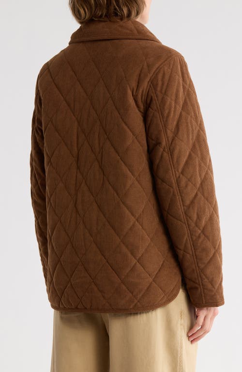 Lucky Brand Quilted Corduroy Barn Jacket In Brown