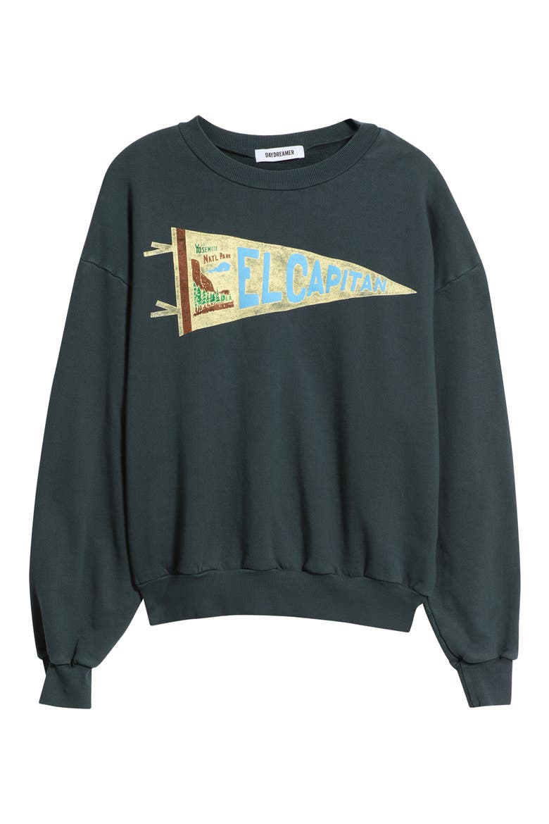 El Capitan Flag Oversized Graphic Sweatshirt, Alternate, color, VINTAGE BLACK