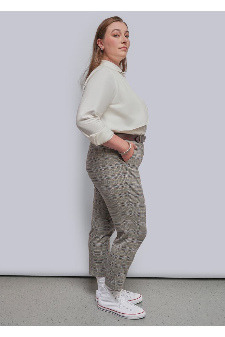 The Empower Plaid Slim Crop Pant, Alternate, color, MOCHA