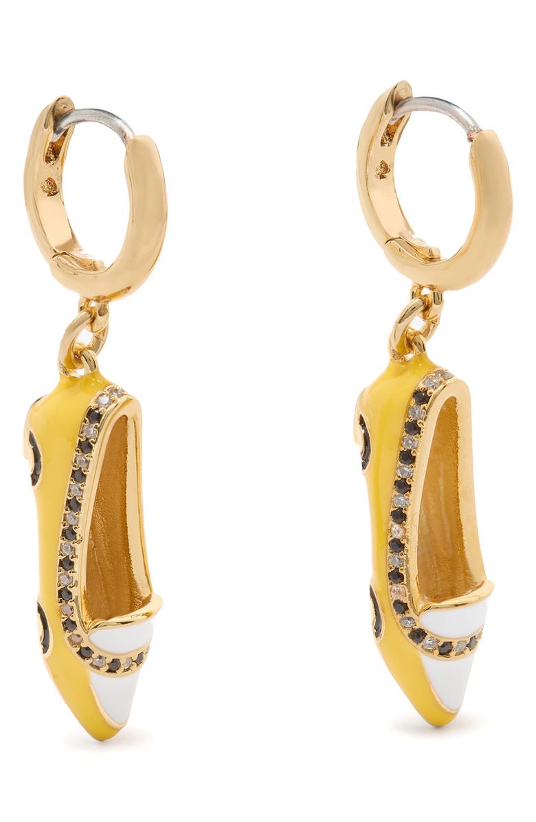 Kate Spade New York mini gogo taxi flat huggie drop earrings, Main, color, 