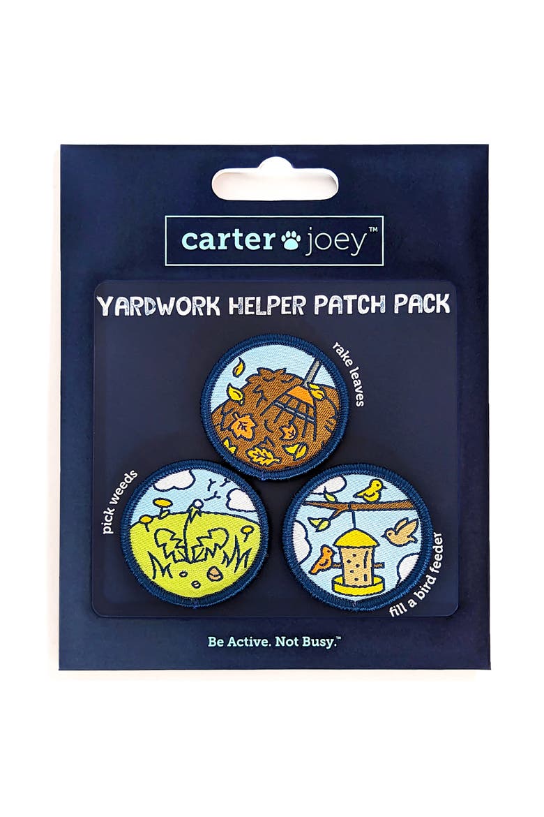 Yardwork Helper Patches 3 Colorful Embroidered Hook, Main, color, Multicolored