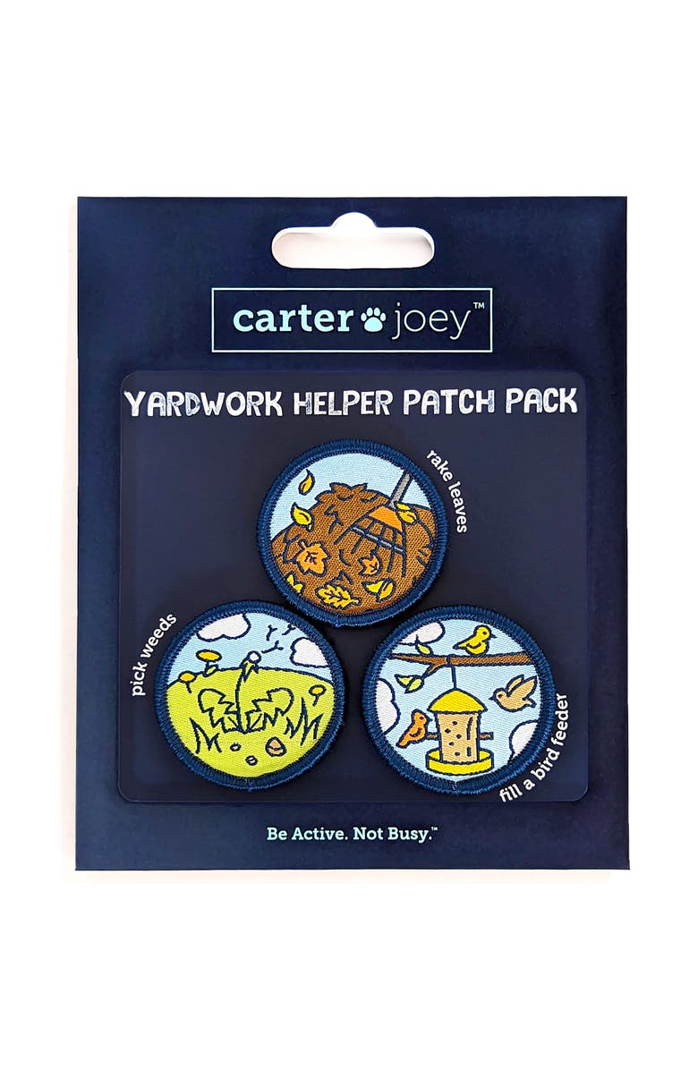 carter joey Yardwork Helper Patches 3 Colorful Embroidered Hook, Main, color, Multicolored
