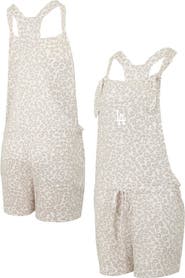 CONCEPTS SPORT Women's Concepts Sport Cream Los Angeles Dodgers Montana Hacci Knit Romper Overalls