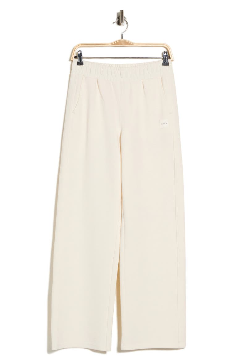 High Waist Straight Leg Track Pants, Alternate, color, EGGNOG
