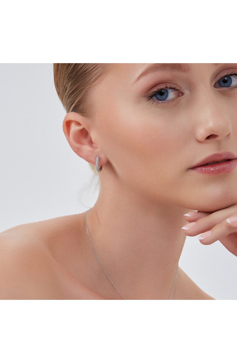 Spero London Pave Sterling Silver Hoop Earrings, Alternate, color, Silver