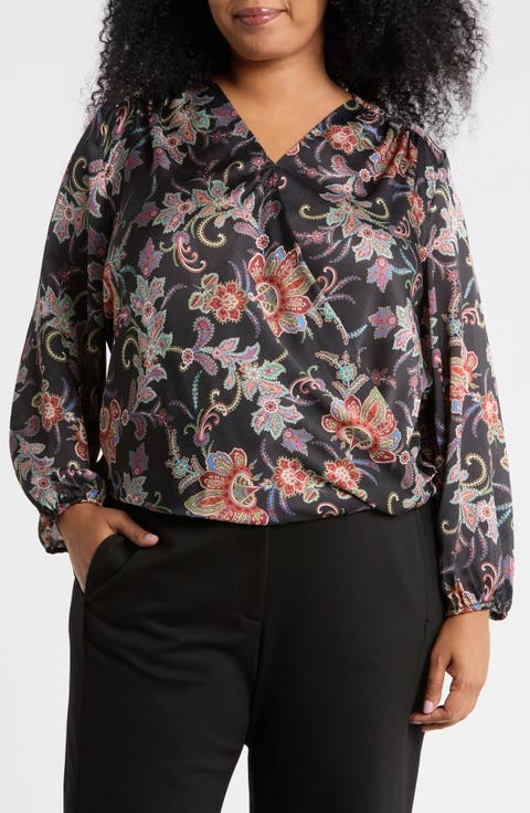 Wrap Patterned Blouse