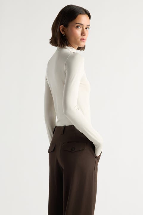 Ava Mock-neck Long-sleeve Tee