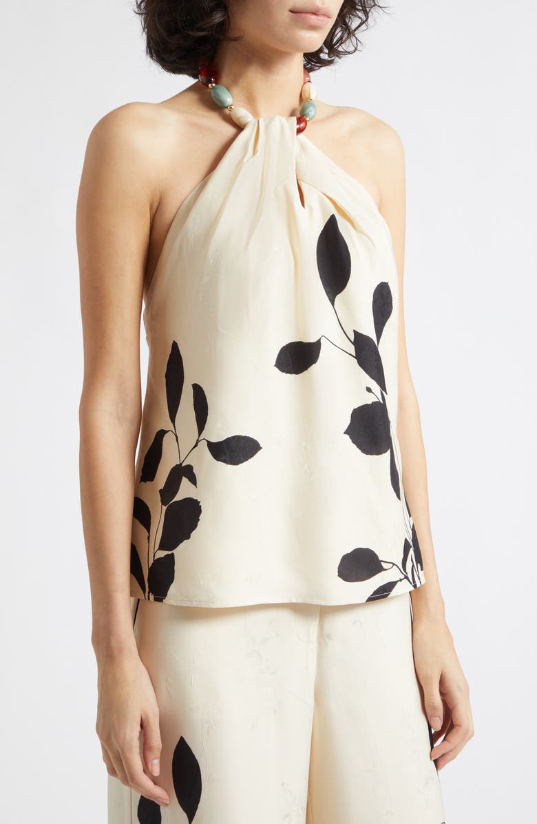 Reiss Delilah Halter Top, Alternate, color, Ivory/ Black