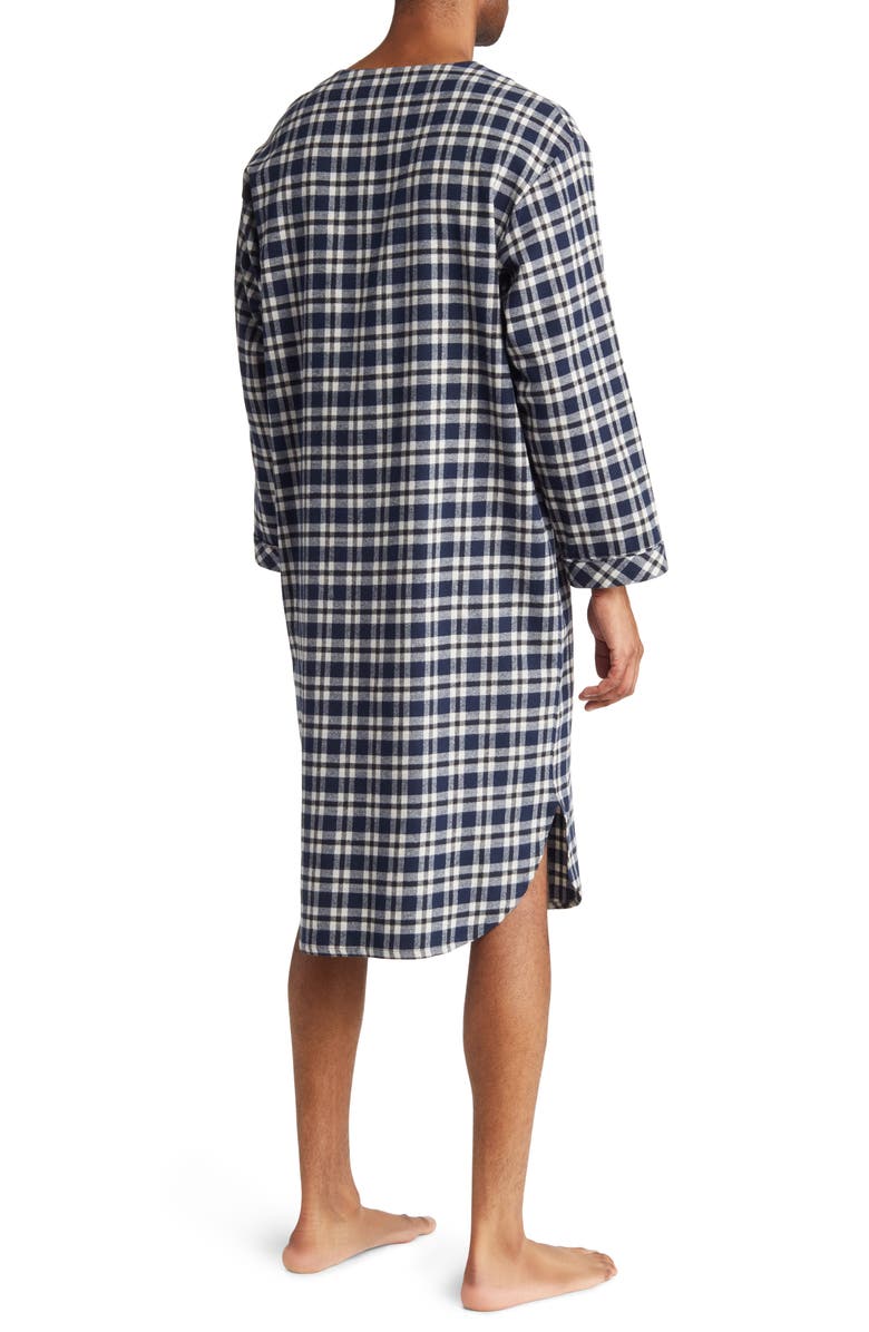 Majestic International Fireside Plaid Cotton Flannel Nightshirt, Alternate, color, 