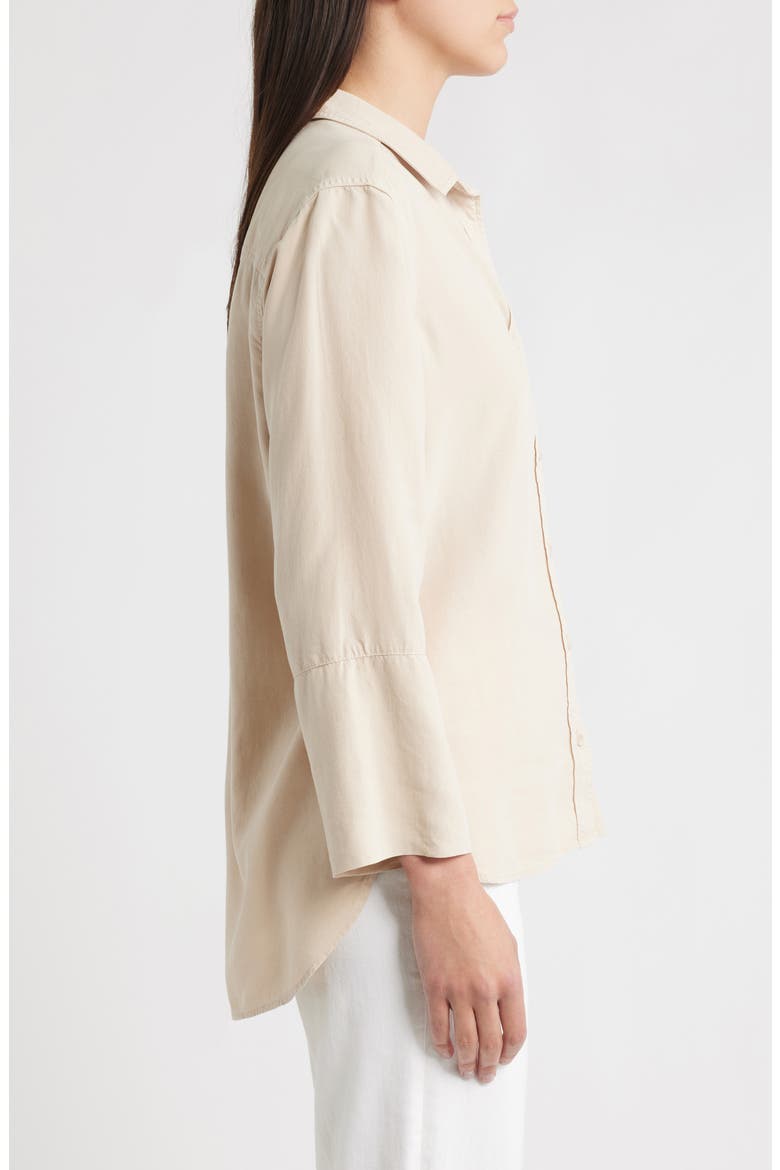 Shirttail Button-Up Shirt, Alternate, color, LINEN SAND