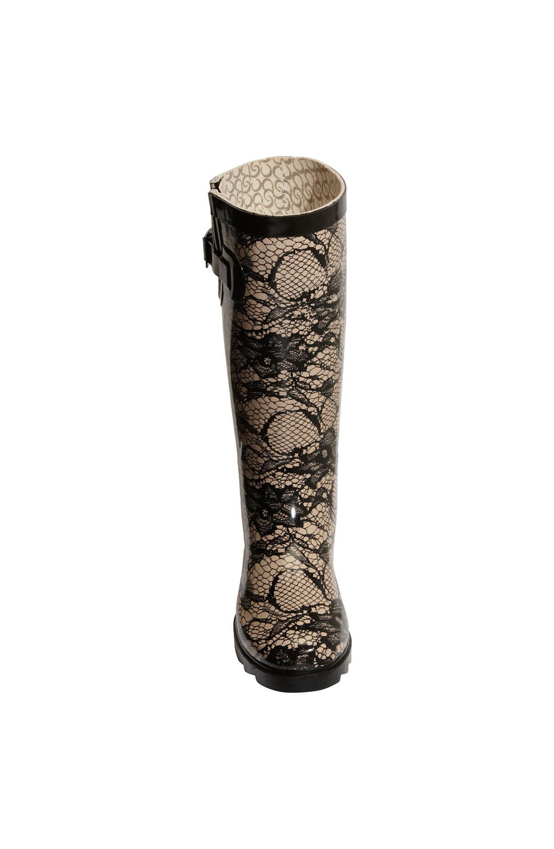 Signature 'Lacy Lace' Rain Boot, Alternate, color, CREAM
