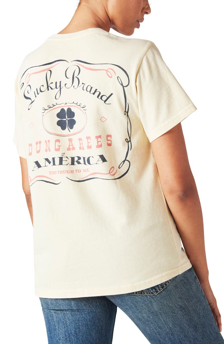 Lucky Brand Classic Logo Boyfriend Graphic Tee, Alternate, color,
