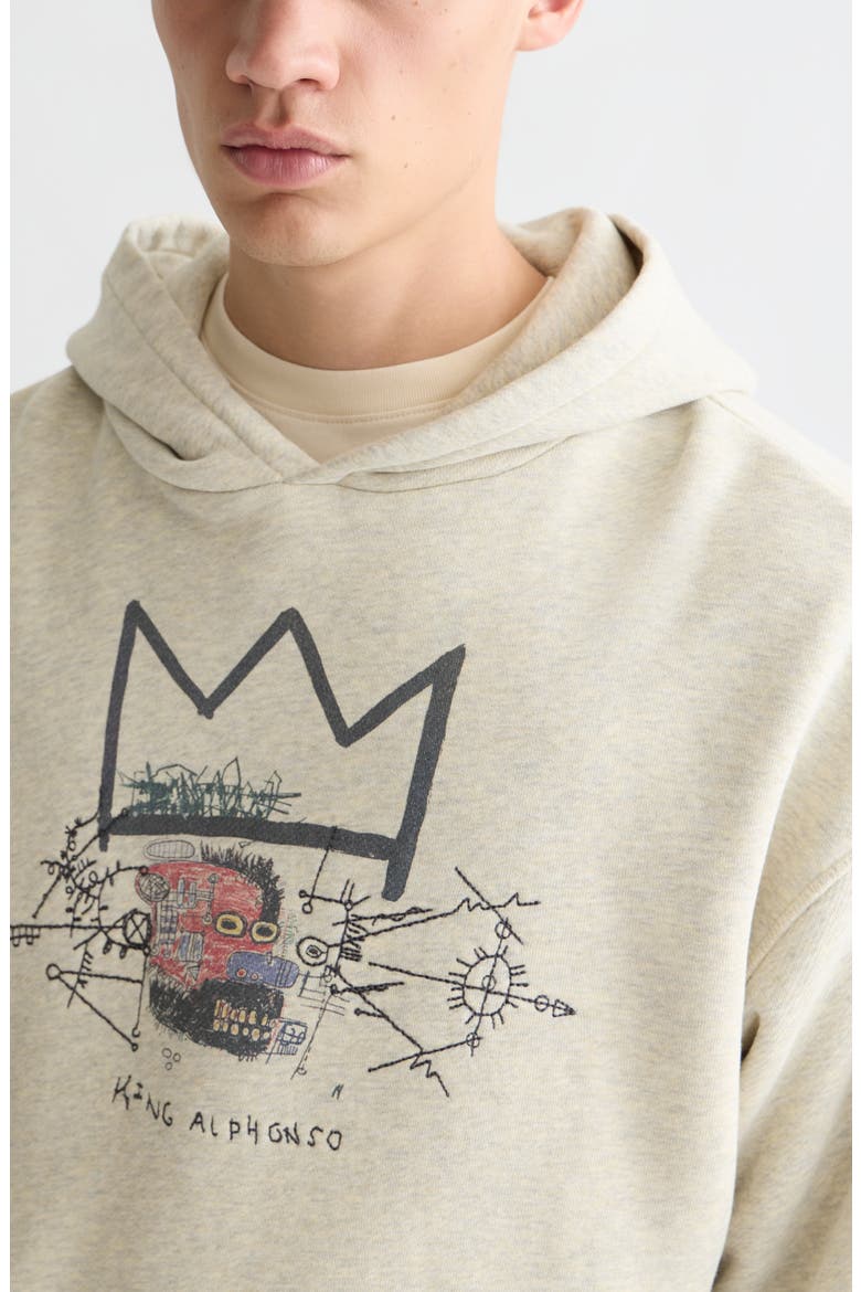 Basquiat Artwork Graphic Hoodie, Alternate, color, OATMEAL