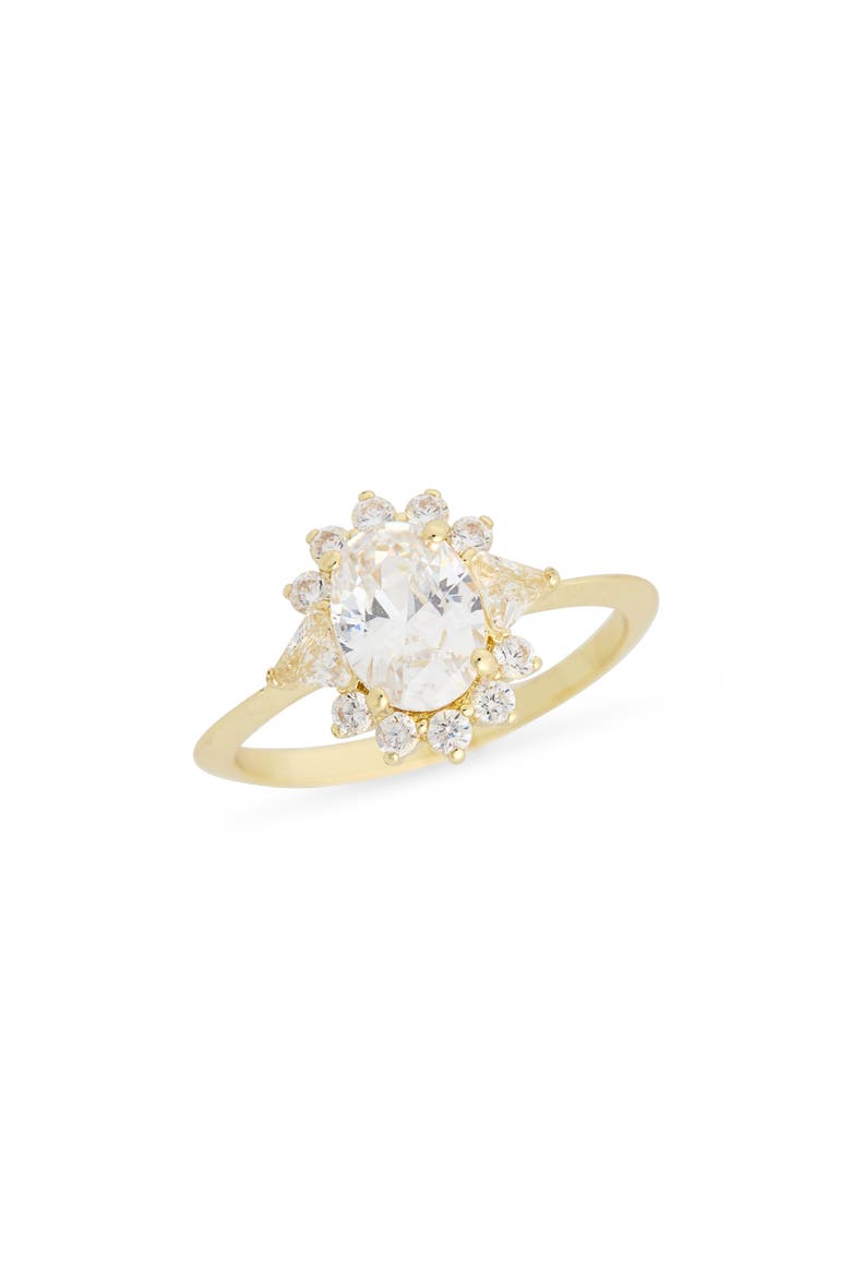 Burst Cubic Zirconia Halo Ring, Main, color, GOLD