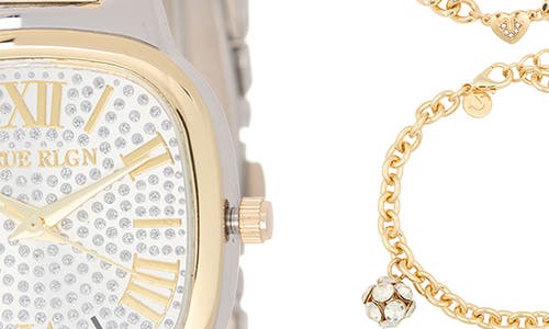 True Religion 4-piece Square Dial Watch & Bracelet Set In Gold