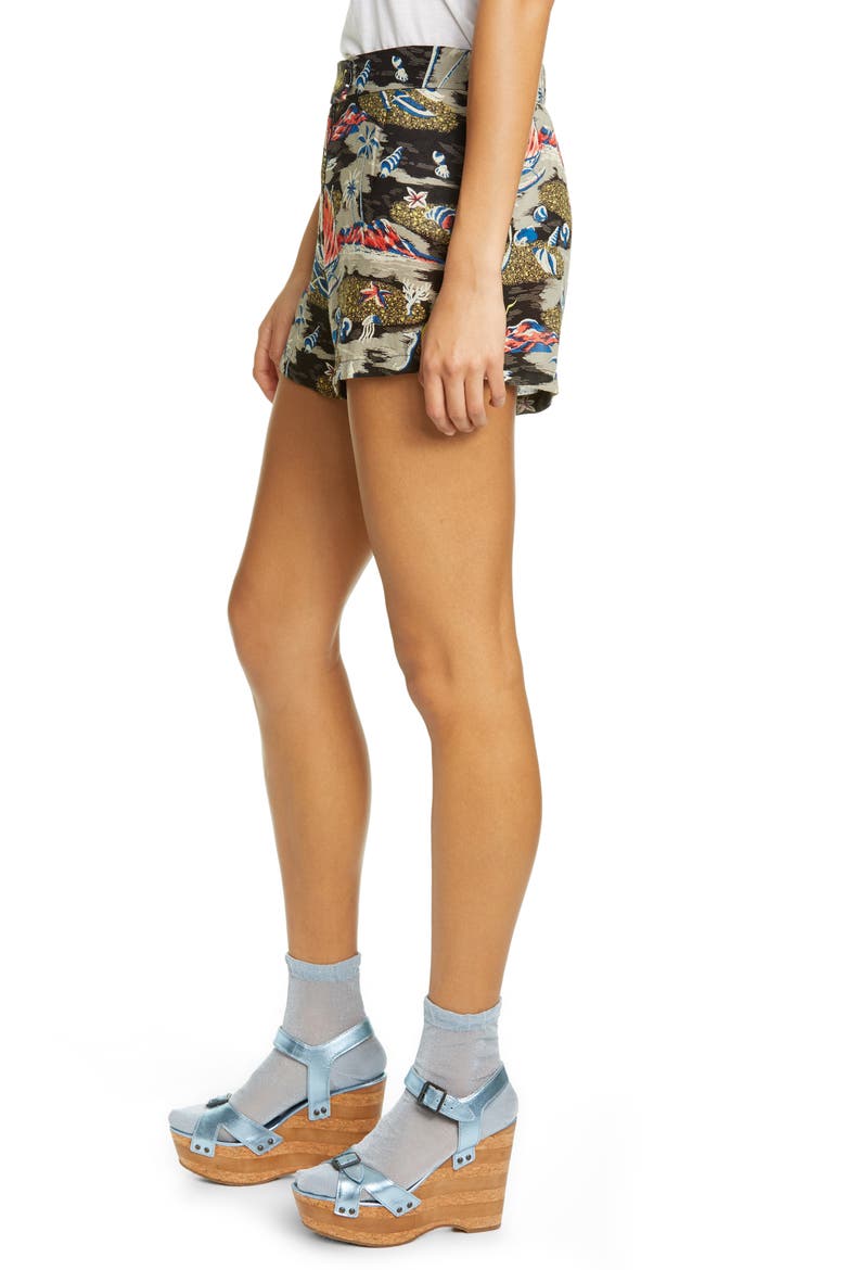 Aloha Print Shorts (Nordstrom Exclusive), Alternate, color, BLACK MULTI
