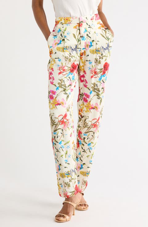 Printed Pleated Pants
