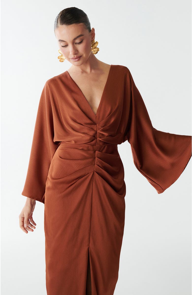 SAVEL Deliliah Midi Dres, Alternate, color, Rust
