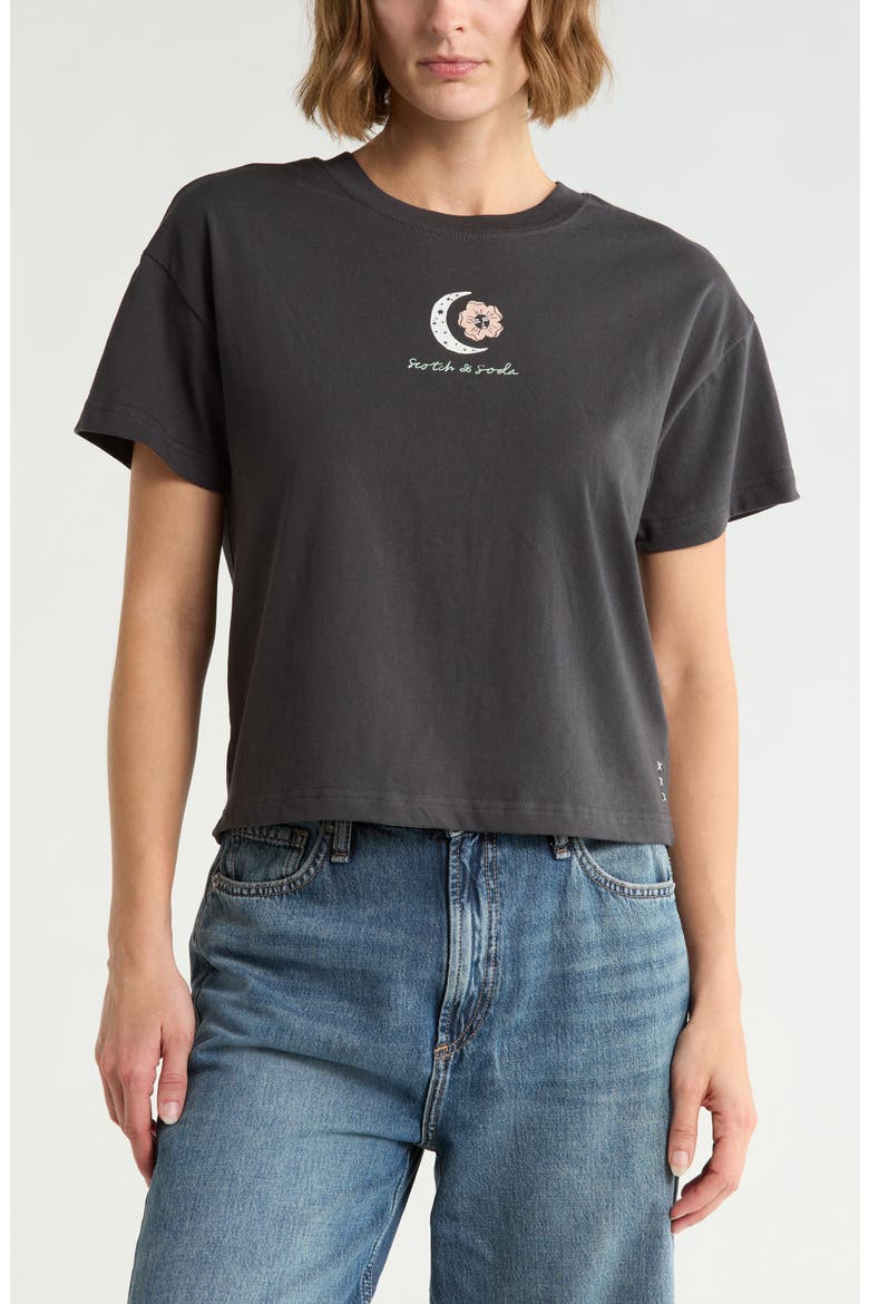 Dyed Boxy Crop Graphic T-Shirt, Main, color, BLACK SAND PIGMENT
